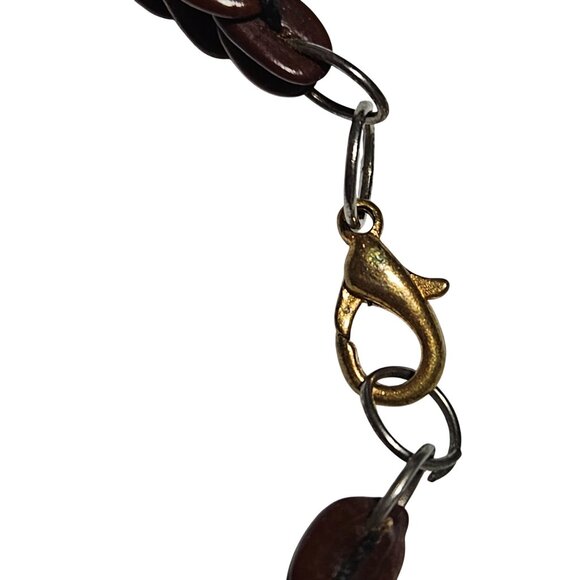 Handmade Boho Dark Brown Wooden Bead Bracelet Nature Fashion Jewelry Unisex - Picture 7 of 8